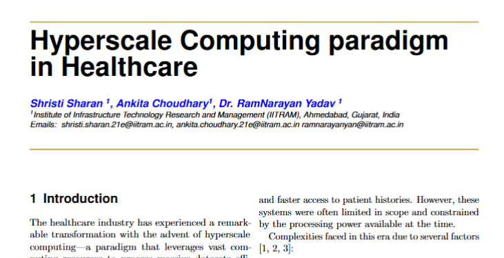 HyperScale Computing Paradigm in Healthcare.